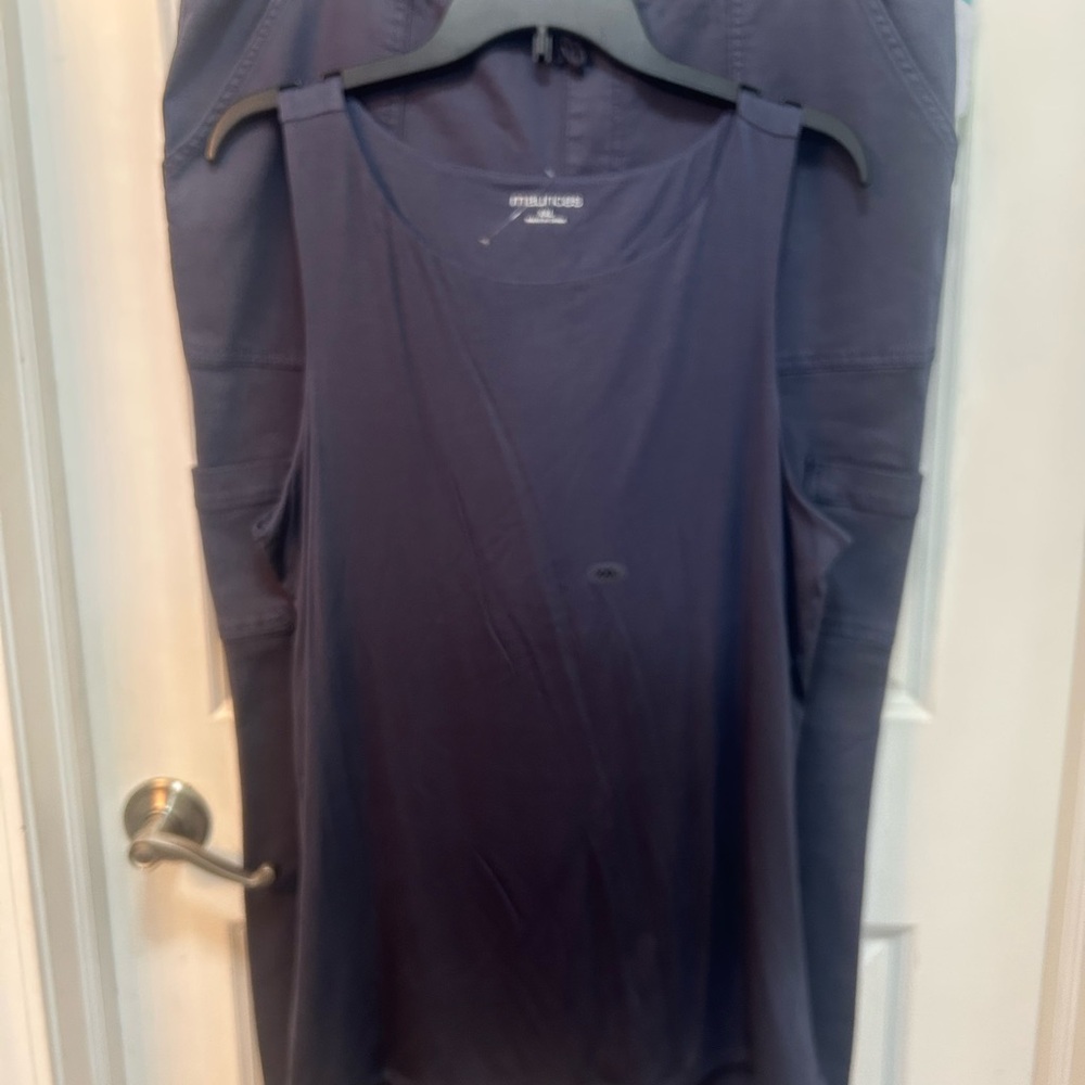 Maurices Blue XL Weekender Cargo Pants with Matching XXL U-Line Scoop Neck Top - Picture 9 of 13
